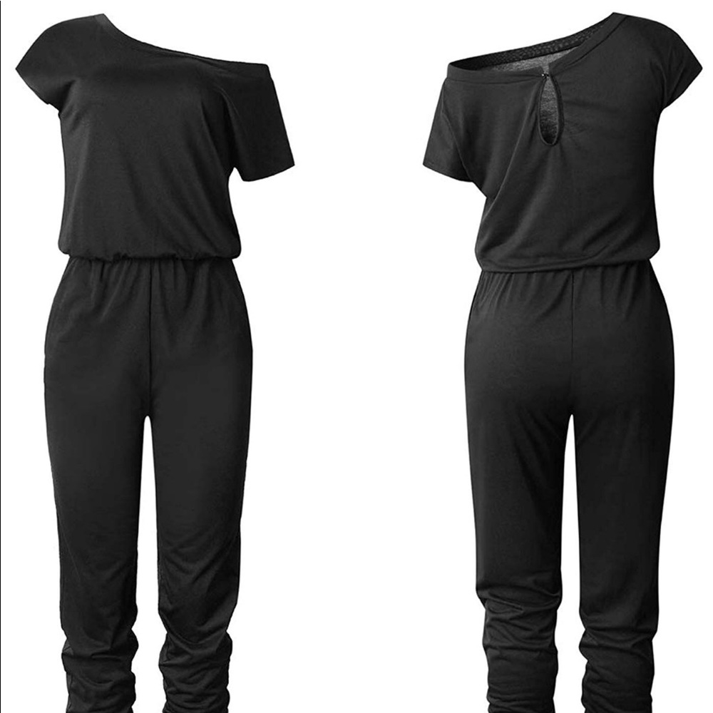 Black off the shoulder romper